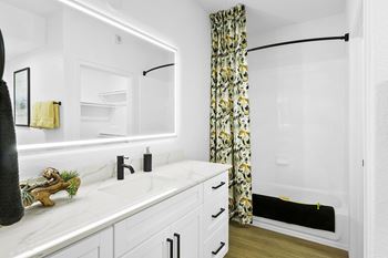 Led powered mirrors with defogging capabilities